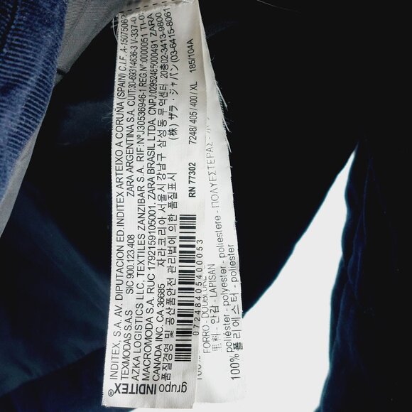 Zara Men's Black Mock Neck Suede Front Snap Winter Puffer Jacket Size XL - Picture 11 of 13